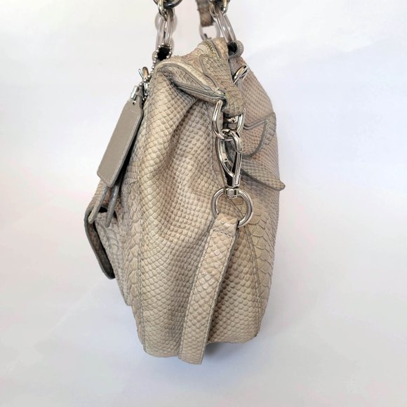 COACH Kristin Pinnacle Embossed Python Laila Round Satchel 19342 - Picture 7 of 16
